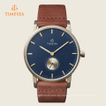 Timesea Brand reloj de pulsera de cuero cuarzo reloj para hombre 72248